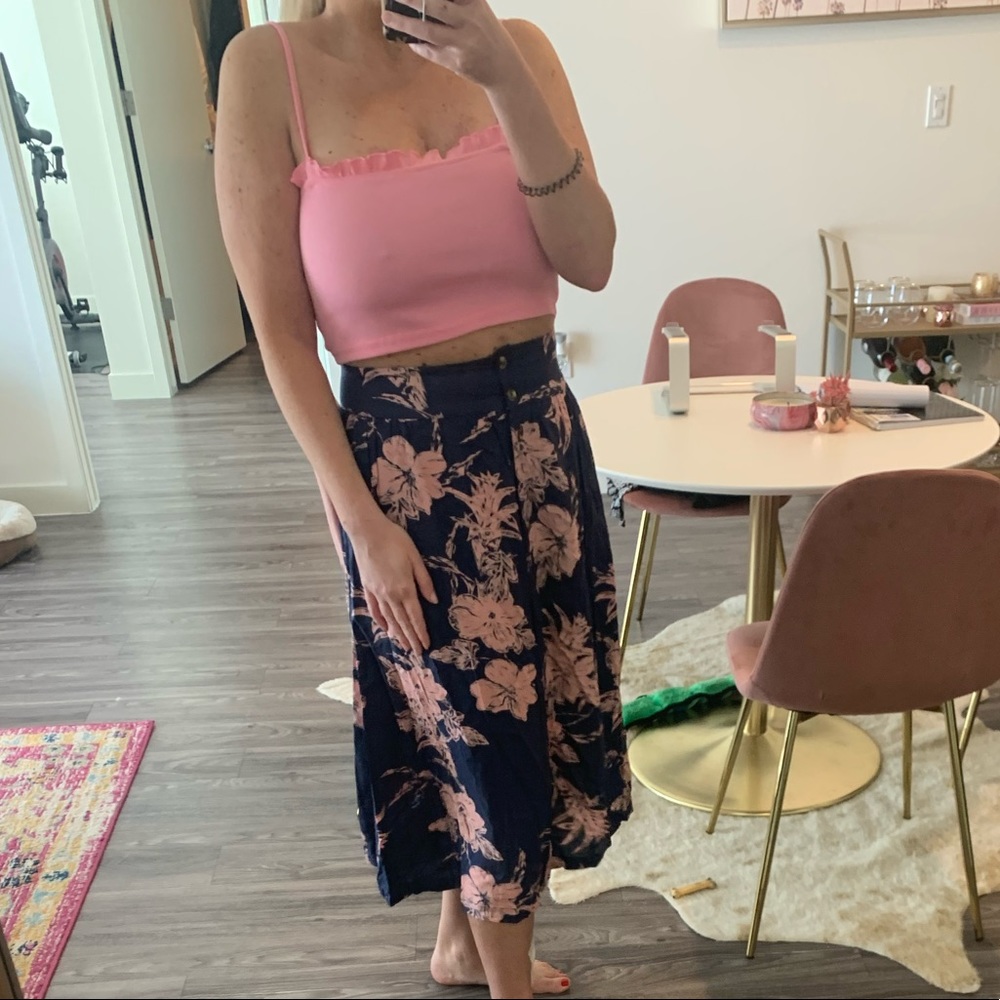 Floral midi skirt